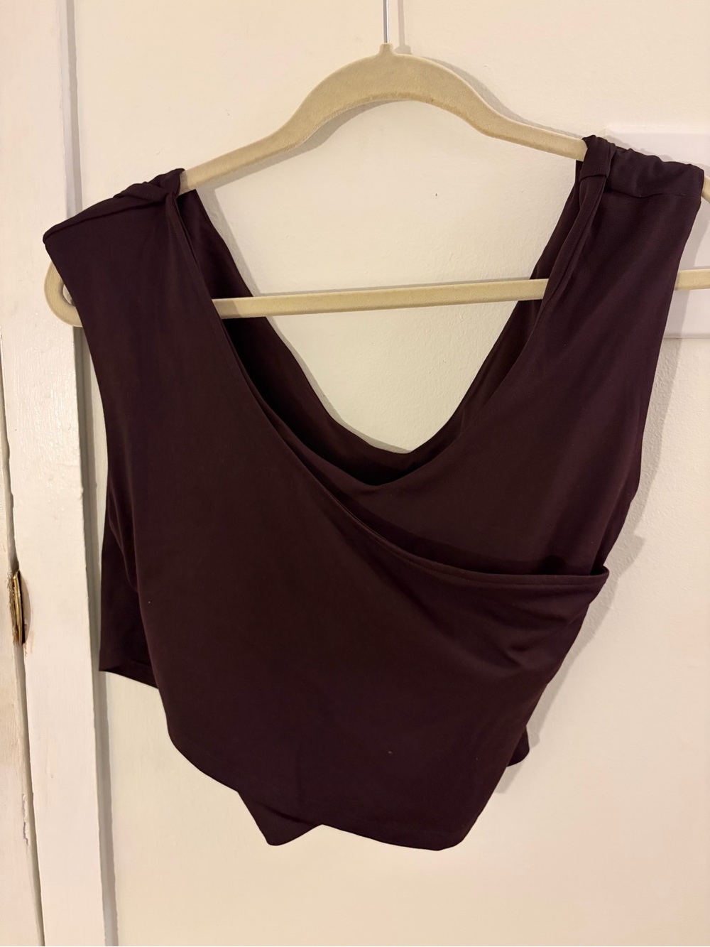 Draped Sleeveless Camisole in Deep Plum